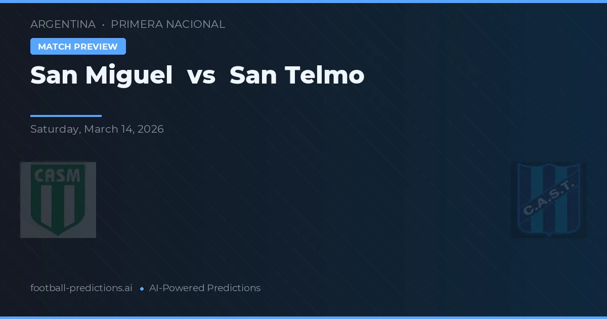 San Miguel vs San Telmo — voorspelling en vooruitblik wedstrijd