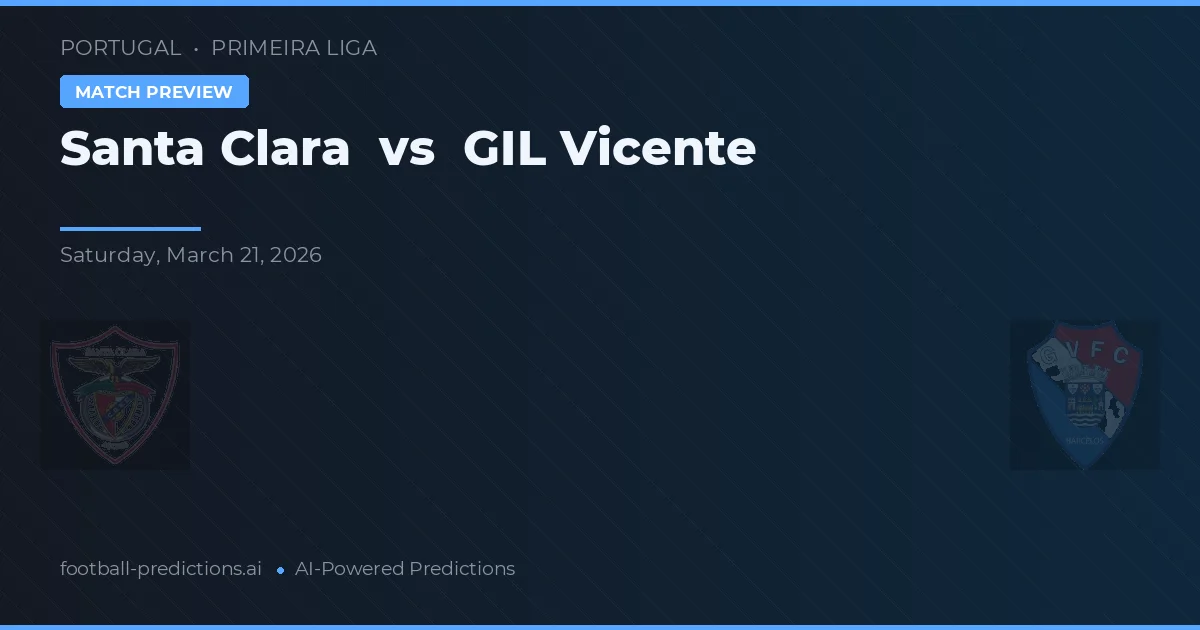 Santa Clara vs GIL Vicente — voorspelling en vooruitblik wedstrijd