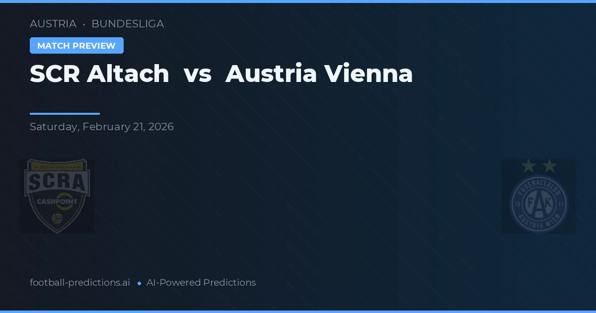 SCR Altach vs Austria Wien — voorspelling en vooruitblik wedstrijd