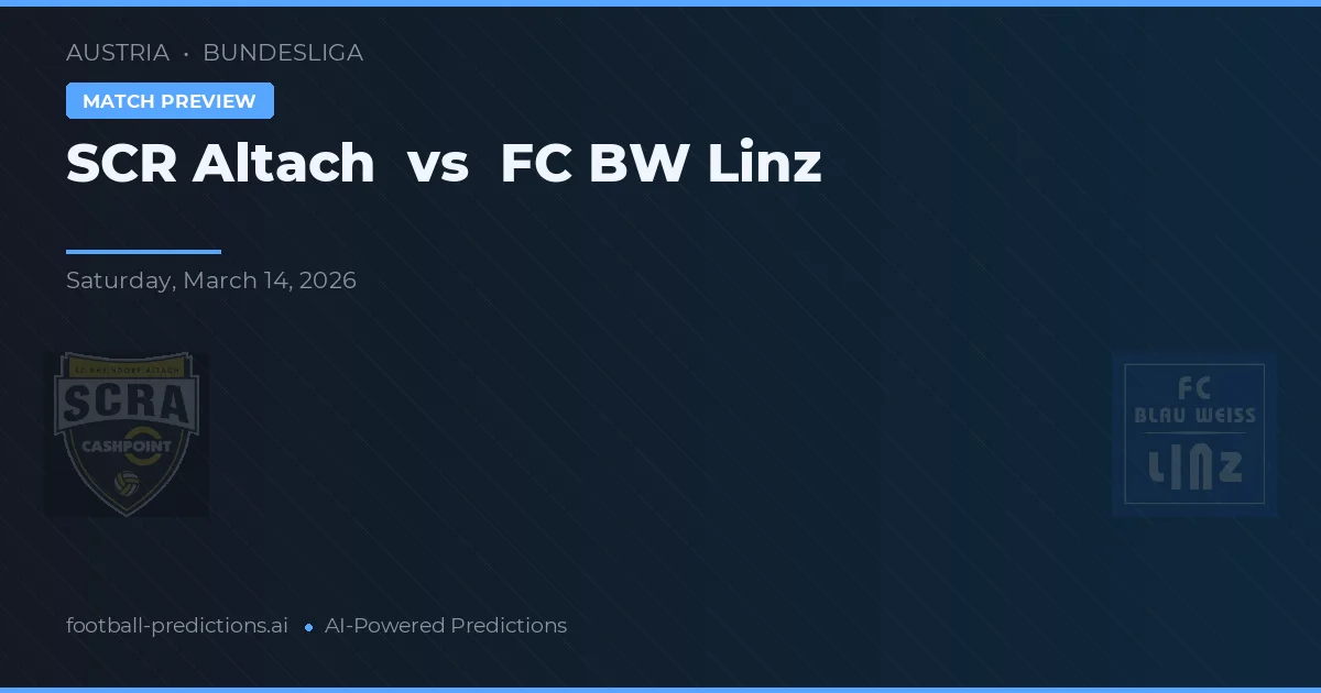 SCR Altach vs FC Blau-Weiss Linz — voorspelling en vooruitblik wedstrijd