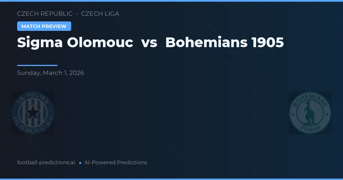 Sigma Olomouc vs Bohemians 1905 — voorspelling en vooruitblik wedstrijd