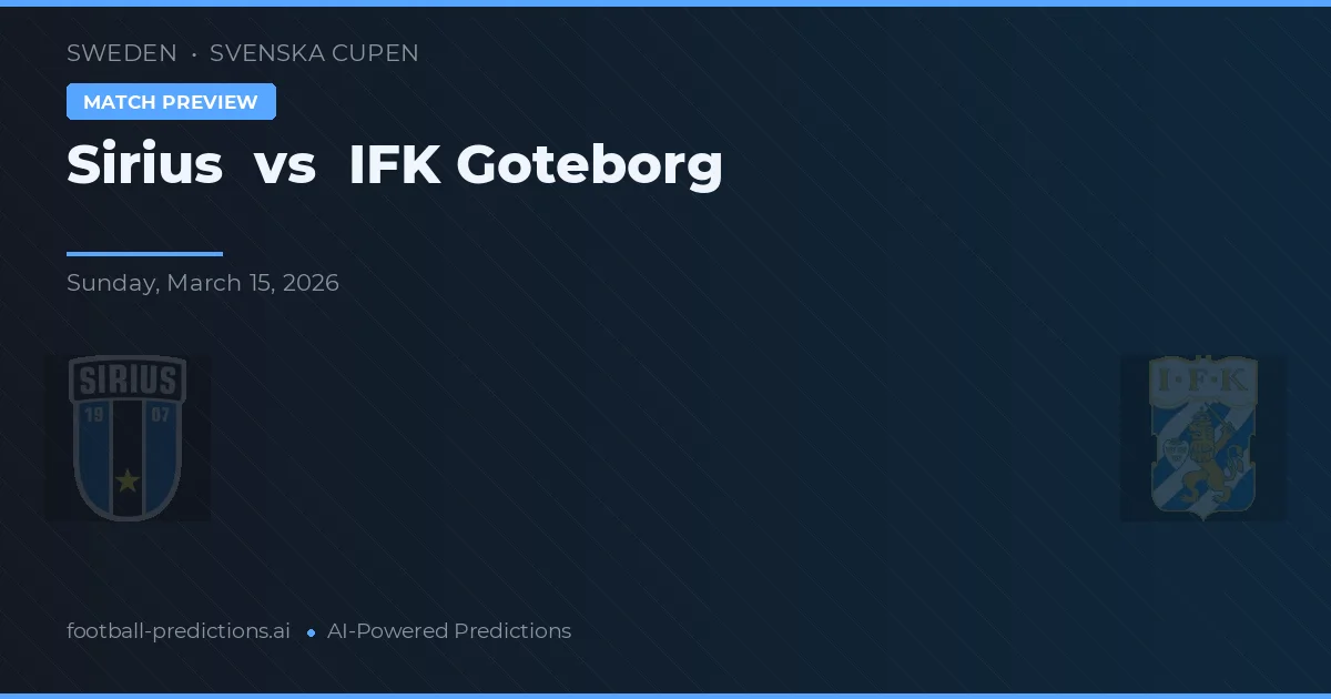 Sirius vs IFK Göteborg — voorspelling en vooruitblik wedstrijd