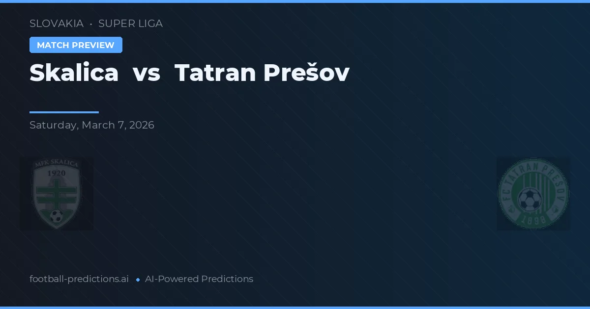 Skalica vs Tatran Prešov — voorspelling en vooruitblik wedstrijd