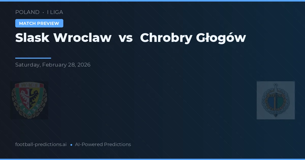Śląsk Wrocław vs Chrobry Głogów — voorspelling en vooruitblik wedstrijd