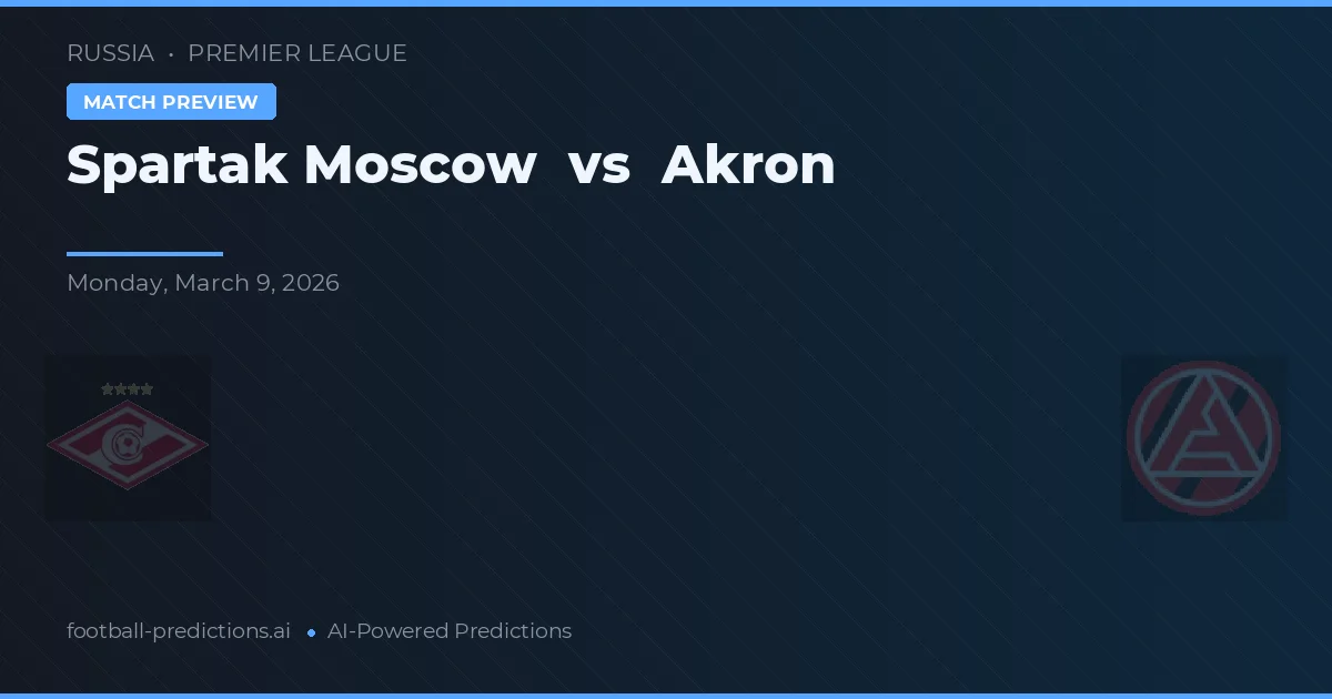 Spartak Moskou vs Akron — voorspelling en vooruitblik wedstrijd