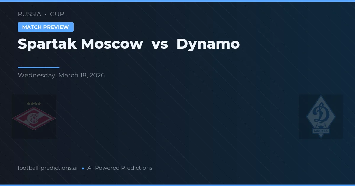 Spartak Moskou vs Dynamo Moskou — voorspelling en vooruitblik wedstrijd