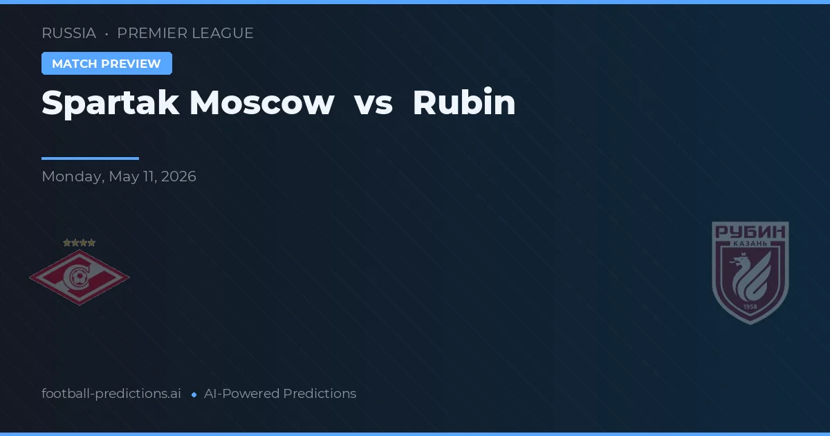 Spartak Moskou vs Rubin — voorspelling en vooruitblik wedstrijd