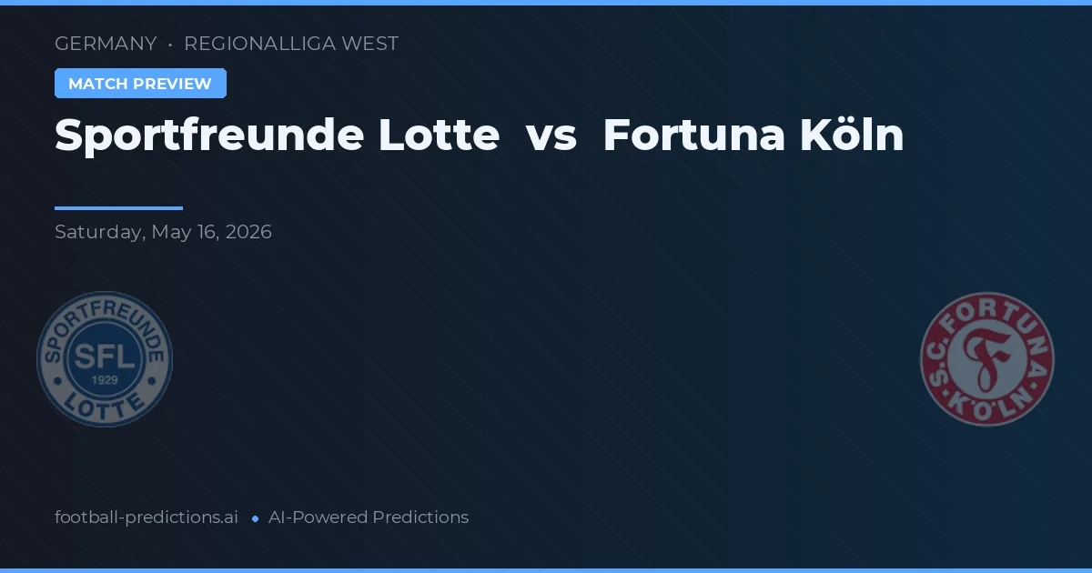 Sportfreunde Lotte vs Fortuna Köln — voorspelling en vooruitblik wedstrijd