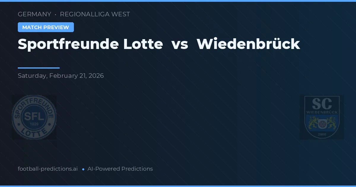 Sportfreunde Lotte vs Wiedenbrück — voorspelling en vooruitblik wedstrijd