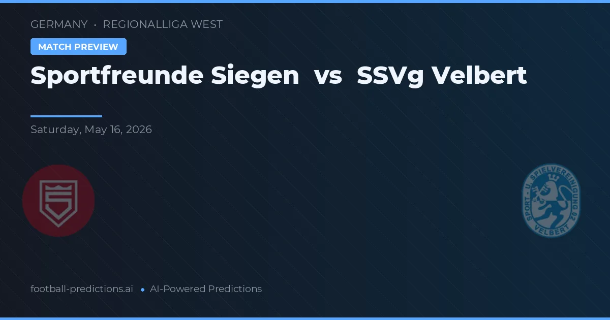Sportfreunde Siegen vs SSVg Velbert — voorspelling en vooruitblik wedstrijd
