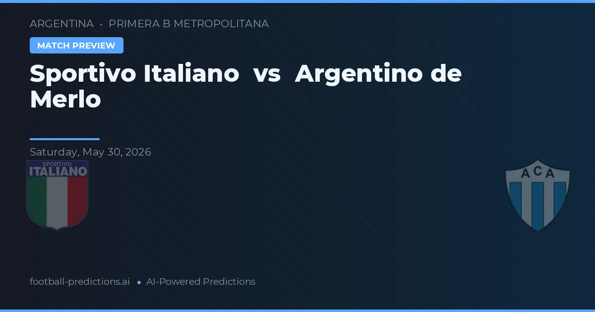 Sportivo Italiano vs Argentino de Merlo — voorspelling en vooruitblik wedstrijd