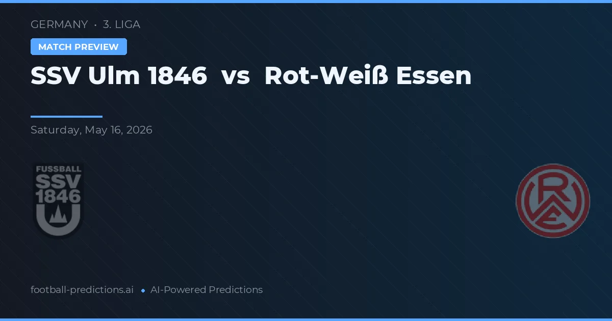 SSV Ulm 1846 vs Rot-Weiß Essen — voorspelling en vooruitblik wedstrijd