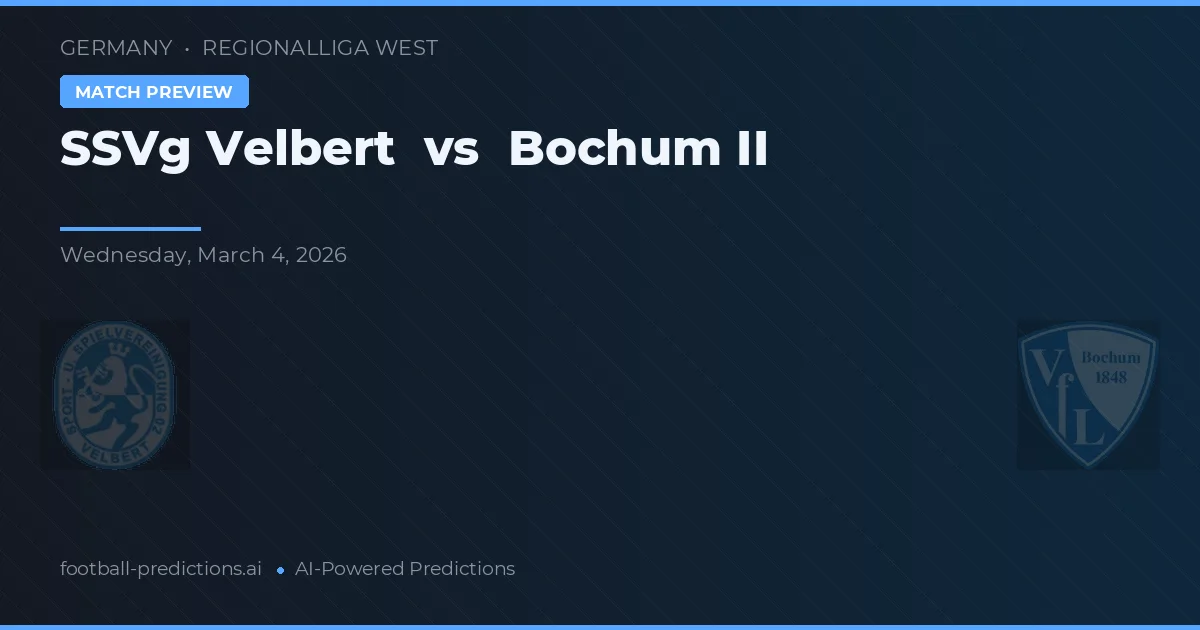 SSVg Velbert vs VfL Bochum II — voorspelling en vooruitblik wedstrijd