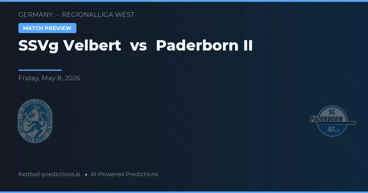 SSVg Velbert vs Paderborn II — voorspelling en vooruitblik wedstrijd
