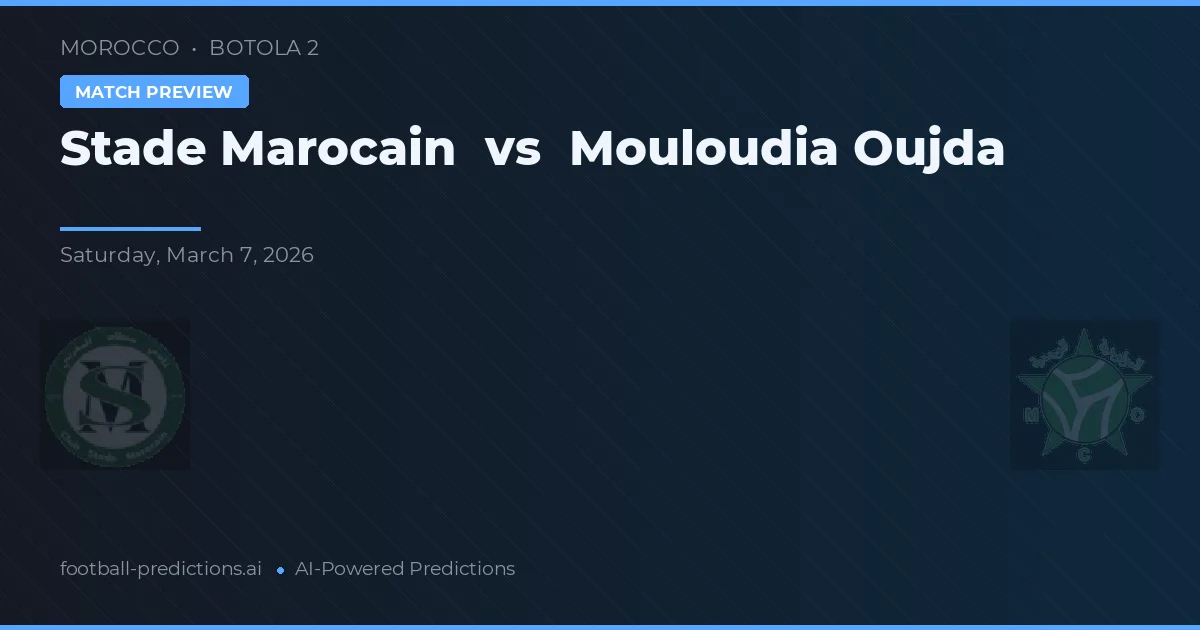 Stade Marocain vs Mouloudia Oujda — voorspelling en vooruitblik wedstrijd