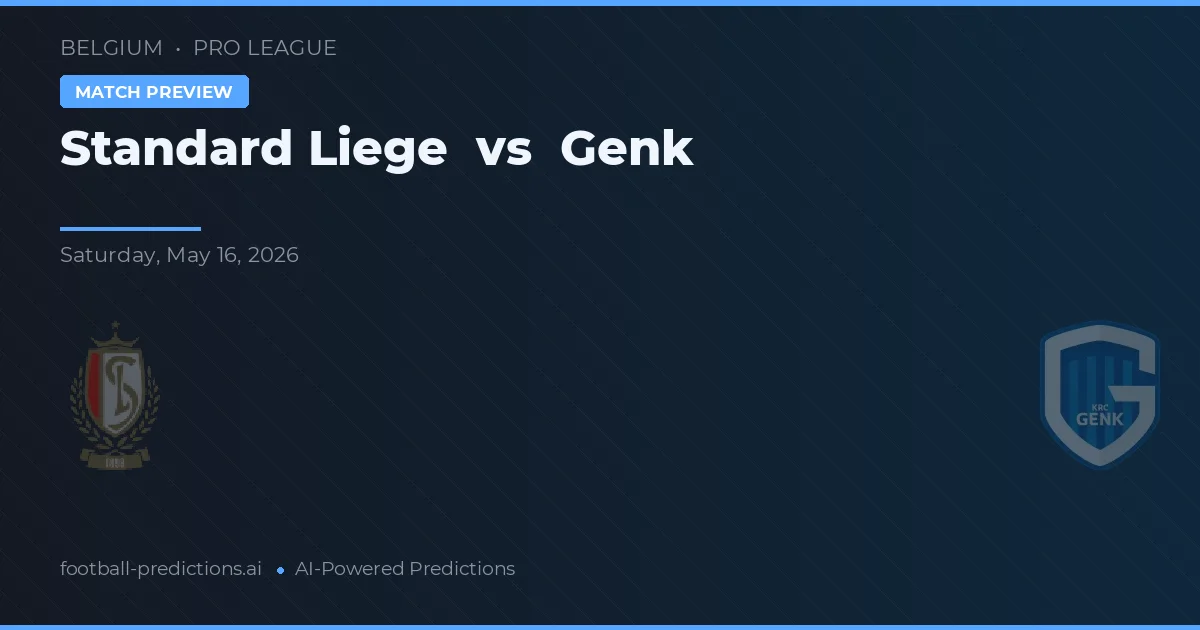 Standard Luik vs Genk — voorspelling en vooruitblik wedstrijd