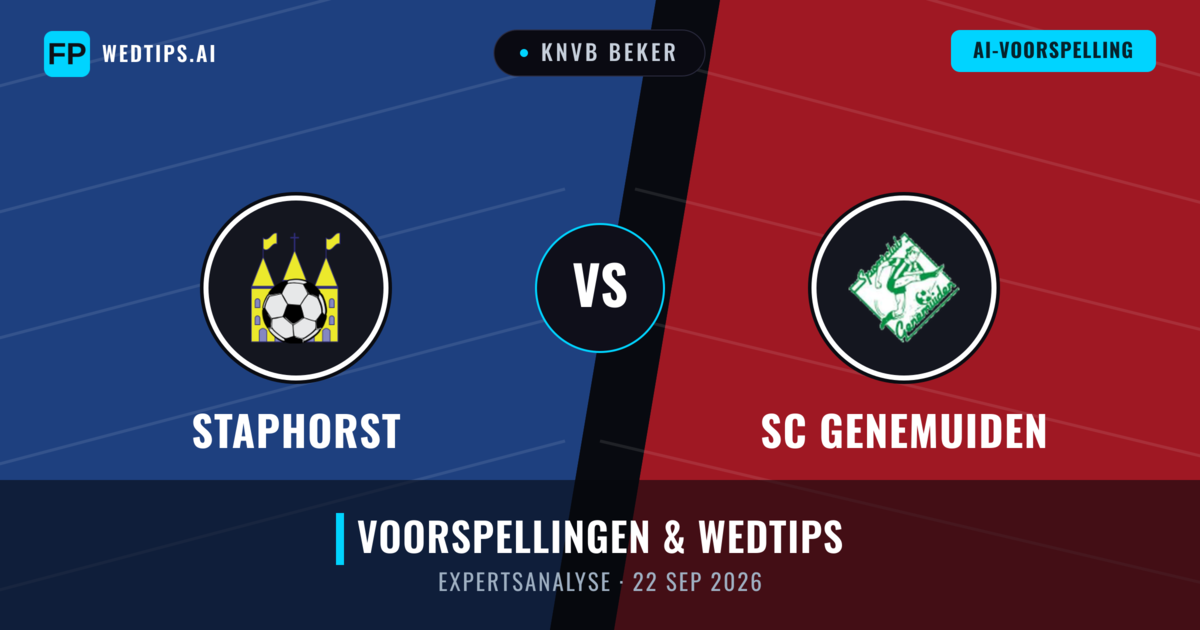 Staphorst vs SC Genemuiden — voorspelling en vooruitblik wedstrijd