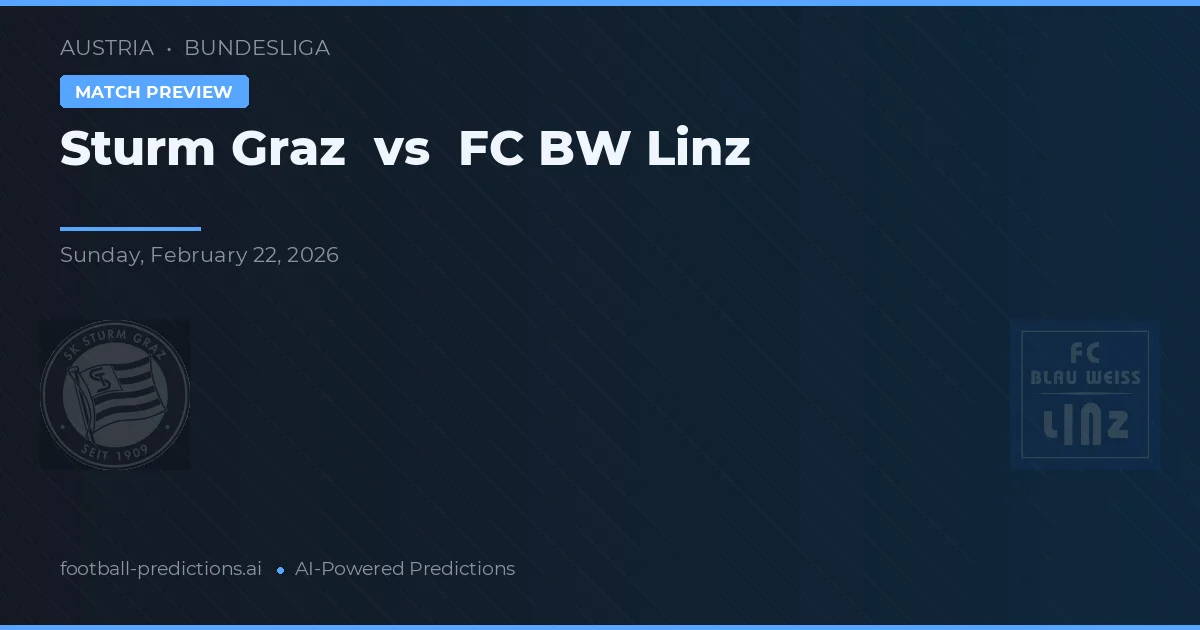 Sturm Graz vs FC Blau-Weiss Linz — voorspelling en vooruitblik wedstrijd