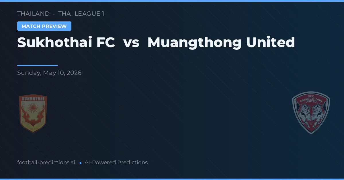 Sukhothai FC vs Muangthong United — voorspelling en vooruitblik wedstrijd