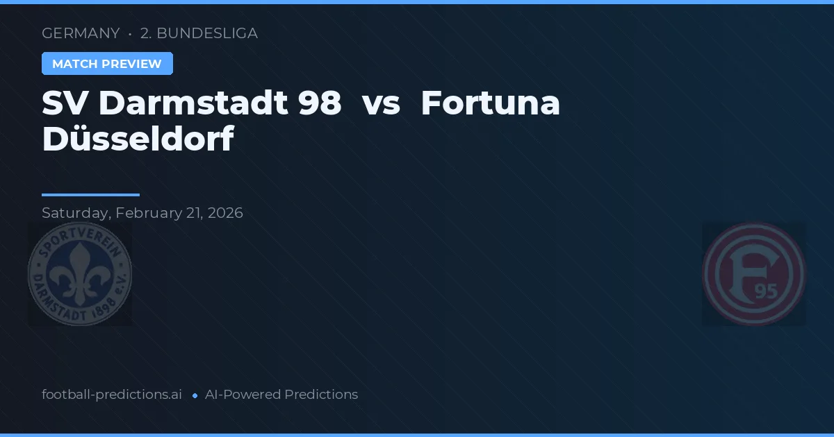 SV Darmstadt 98 vs Fortuna Düsseldorf — voorspelling en vooruitblik wedstrijd
