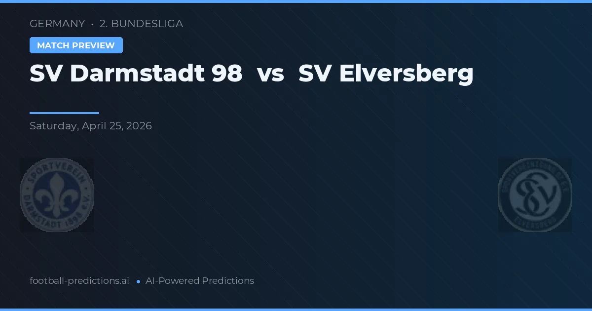SV Darmstadt 98 vs SV Elversberg — voorspelling en vooruitblik wedstrijd