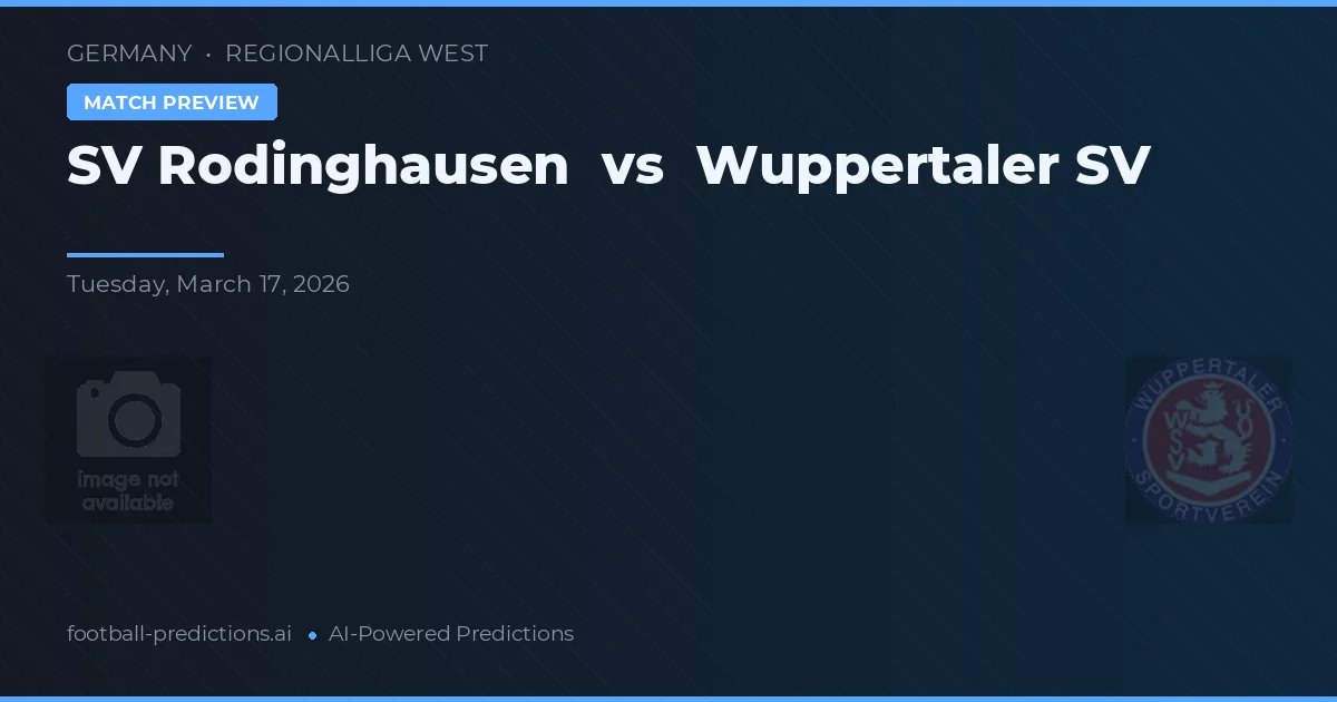 SV Rodinghausen vs Wuppertaler SV — voorspelling en vooruitblik wedstrijd
