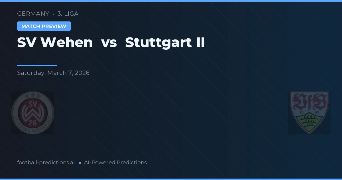 SV Wehen vs Stuttgart II — voorspelling en vooruitblik wedstrijd