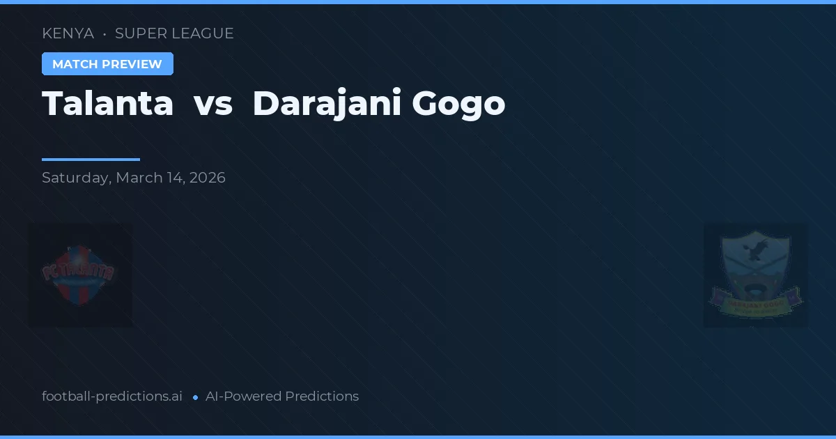 Talanta vs Darajani Gogo — voorspelling en vooruitblik wedstrijd