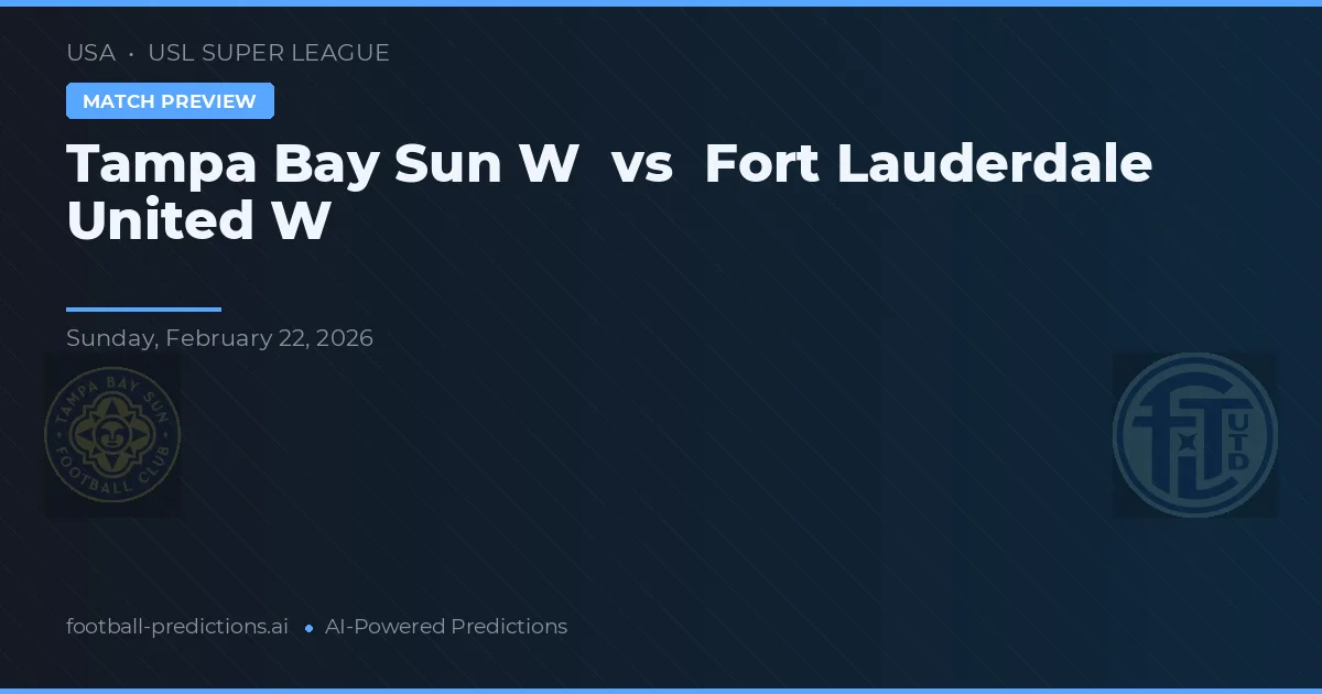 Tampa Bay Sun W vs Fort Lauderdale United W — voorspelling en vooruitblik wedstrijd