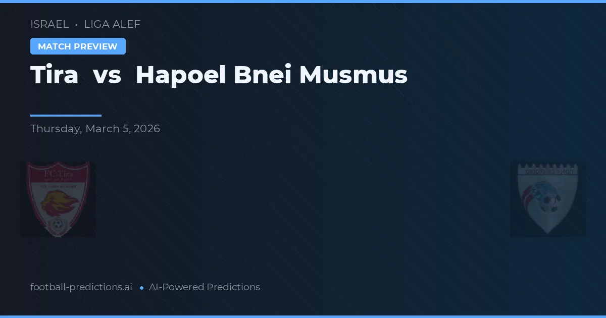 Tira vs Hapoel Bnei Musmus — voorspelling en vooruitblik wedstrijd