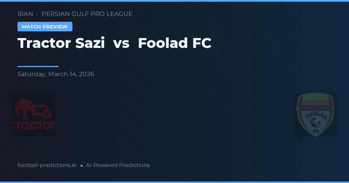 Tractor Sazi vs Foolad FC — voorspelling en vooruitblik wedstrijd