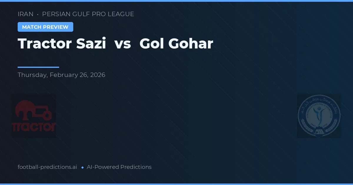 Tractor Sazi vs Gol Gohar — voorspelling en vooruitblik wedstrijd