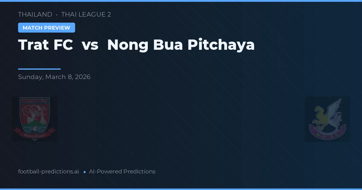 Trat FC vs Nong Bua Pitchaya — voorspelling en vooruitblik wedstrijd