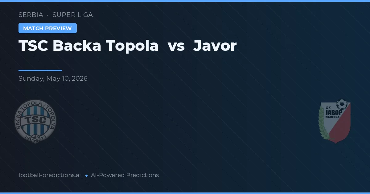 TSC Bácsák Topola vs Javor — voorspelling en vooruitblik wedstrijd