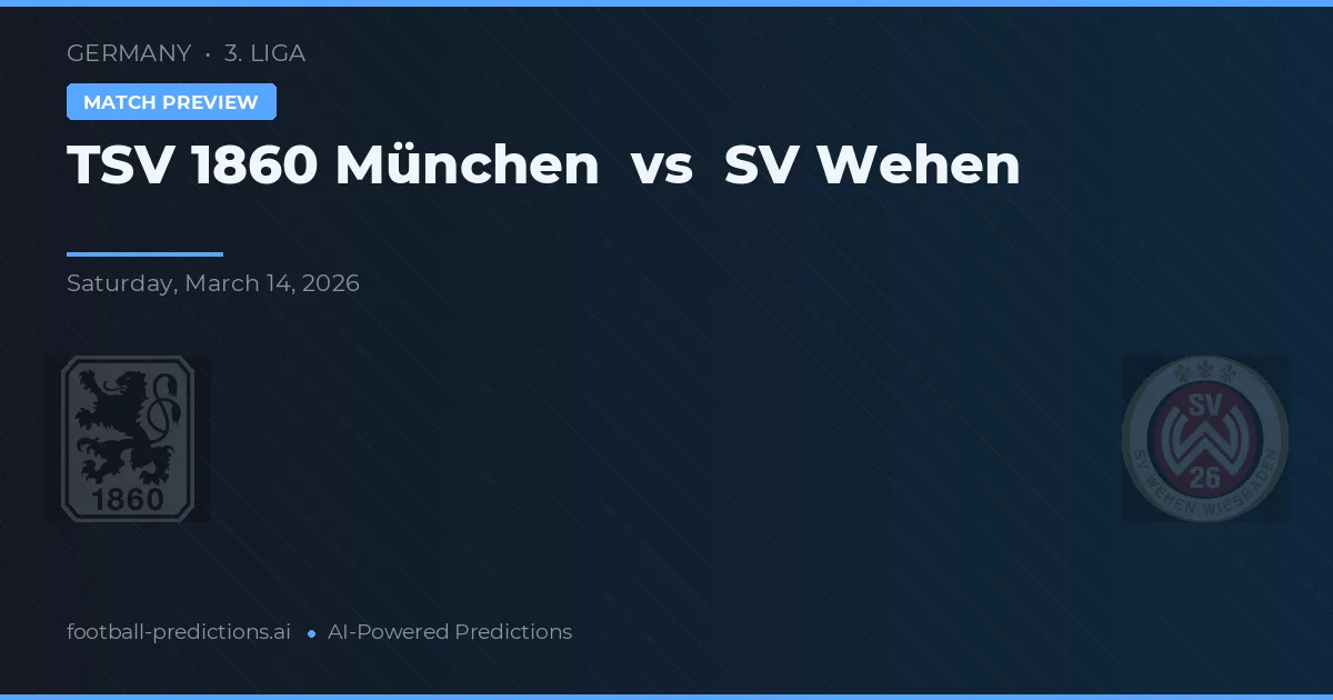 TSV 1860 München vs SV Wehen — voorspelling en vooruitblik wedstrijd