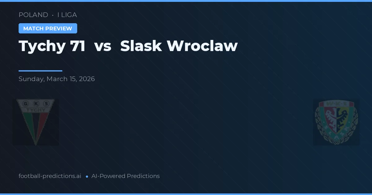 Tychy 71 vs Śląsk Wrocław — voorspelling en vooruitblik wedstrijd