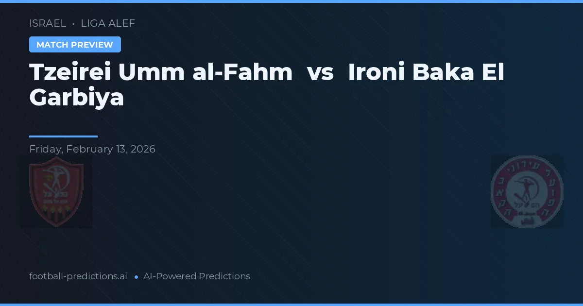 Tzeirei Umm al-Fahm vs Ironi Baka El Garbiya — voorspelling en vooruitblik wedstrijd