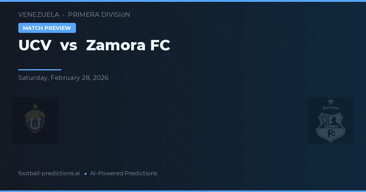 UCV vs Zamora FC — voorspelling en vooruitblik wedstrijd