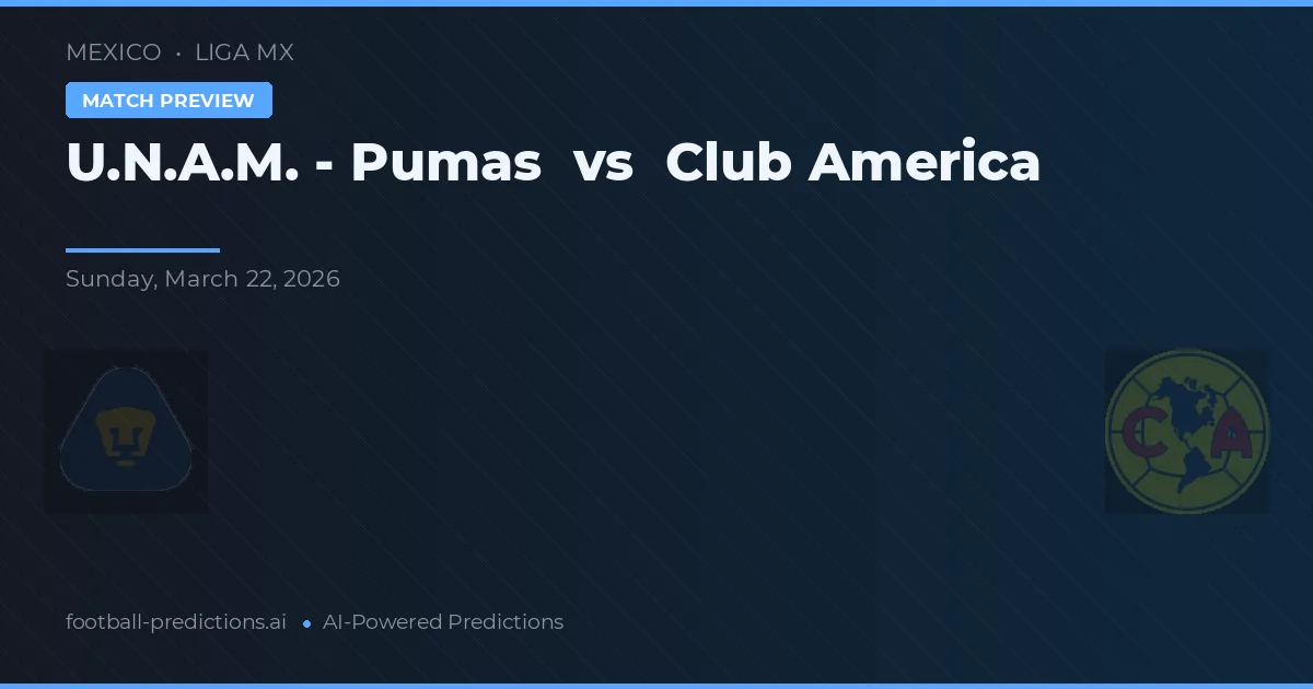 U.N.A.M. - Pumas vs Club América — voorspelling en vooruitblik wedstrijd