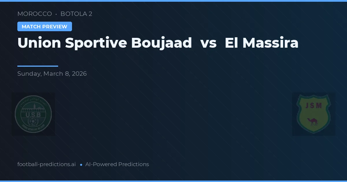 Union Sportive Boujaad vs El Massira — voorspelling en vooruitblik wedstrijd