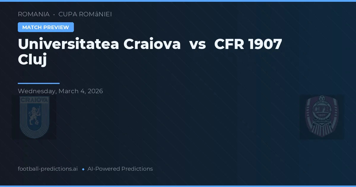 Universitatea Craiova vs CFR Cluj — voorspelling en vooruitblik wedstrijd