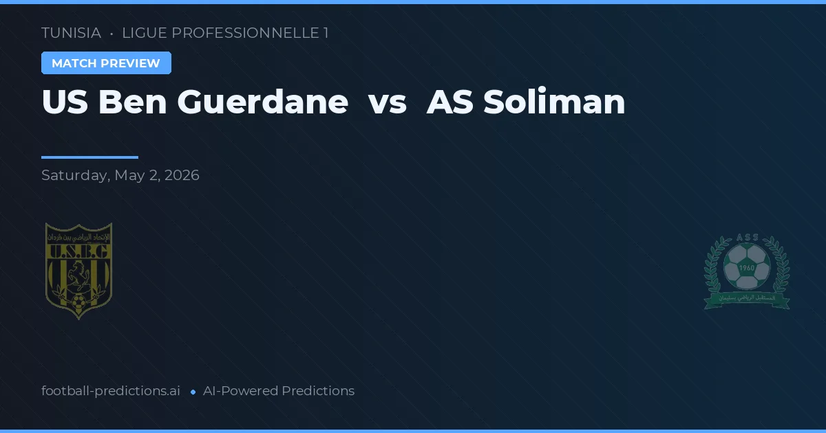 US Ben Guerdane vs AS Soliman — voorspelling en vooruitblik wedstrijd