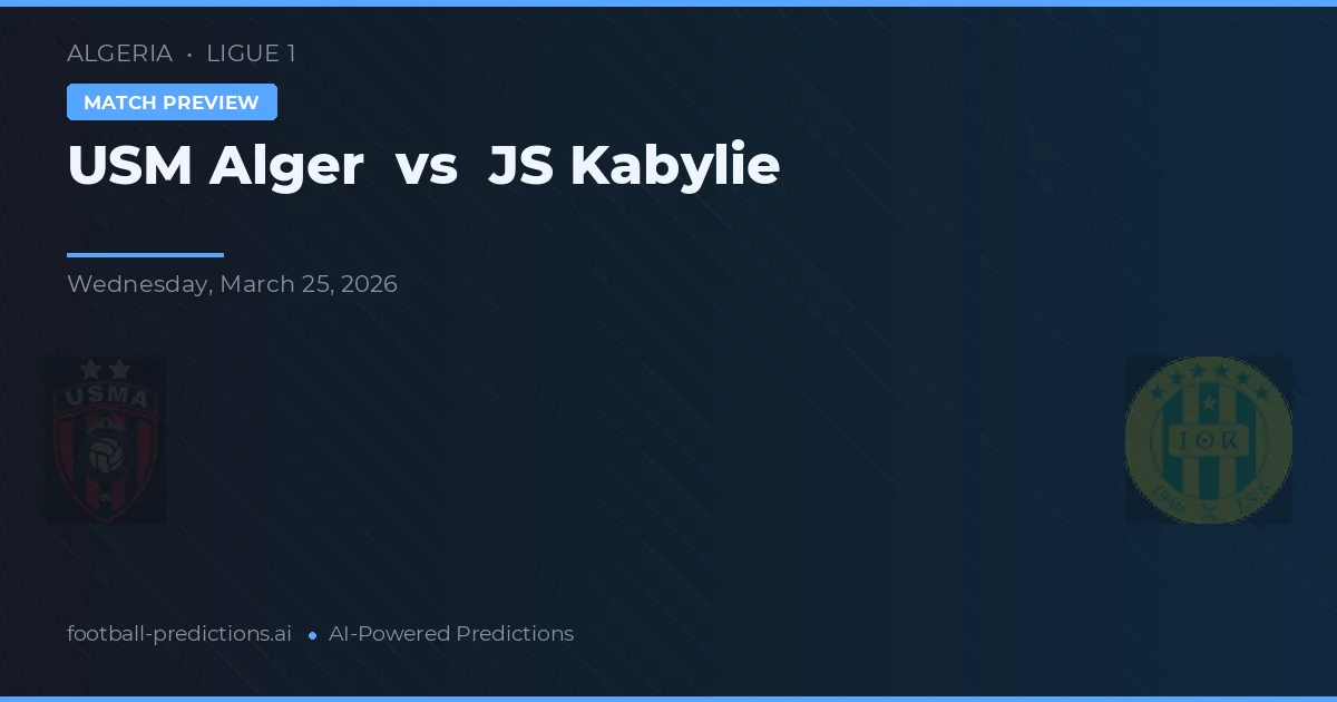 USM Alger vs JS Kabylie — voorspelling en vooruitblik wedstrijd