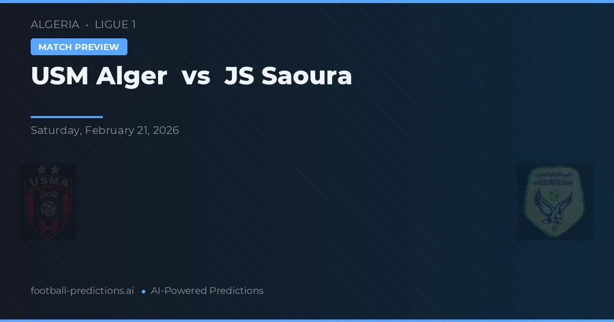 USM Alger vs JS Saoura — voorspelling en vooruitblik wedstrijd