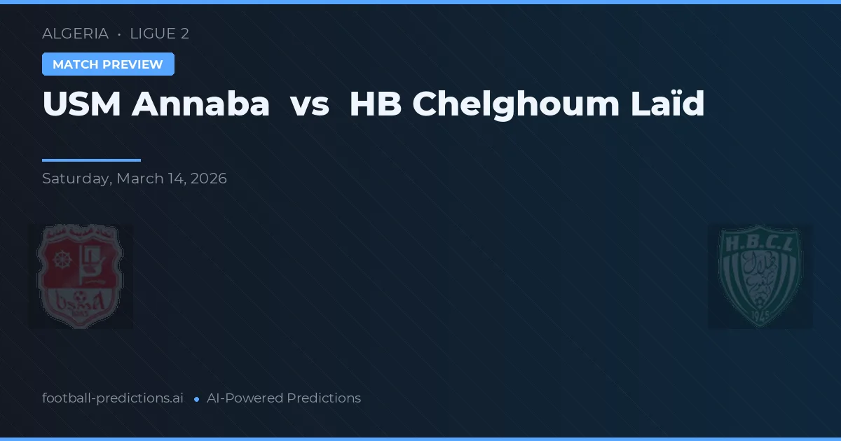 USM Annaba vs HB Chelghoum Laïd — voorspelling en vooruitblik wedstrijd