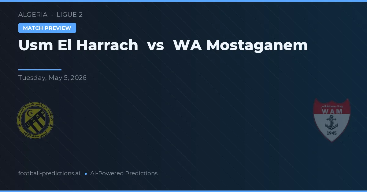 USM El Harrach vs WA Mostaganem — voorspelling en vooruitblik wedstrijd