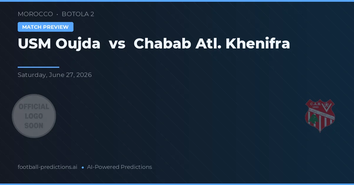 USM Oujda vs Chabab Atl. Khenifra — voorspelling en vooruitblik wedstrijd