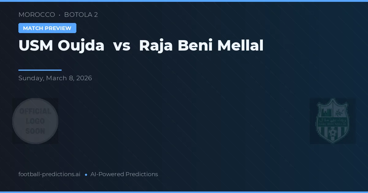 USM Oujda vs Raja Beni Mellal — voorspelling en vooruitblik wedstrijd