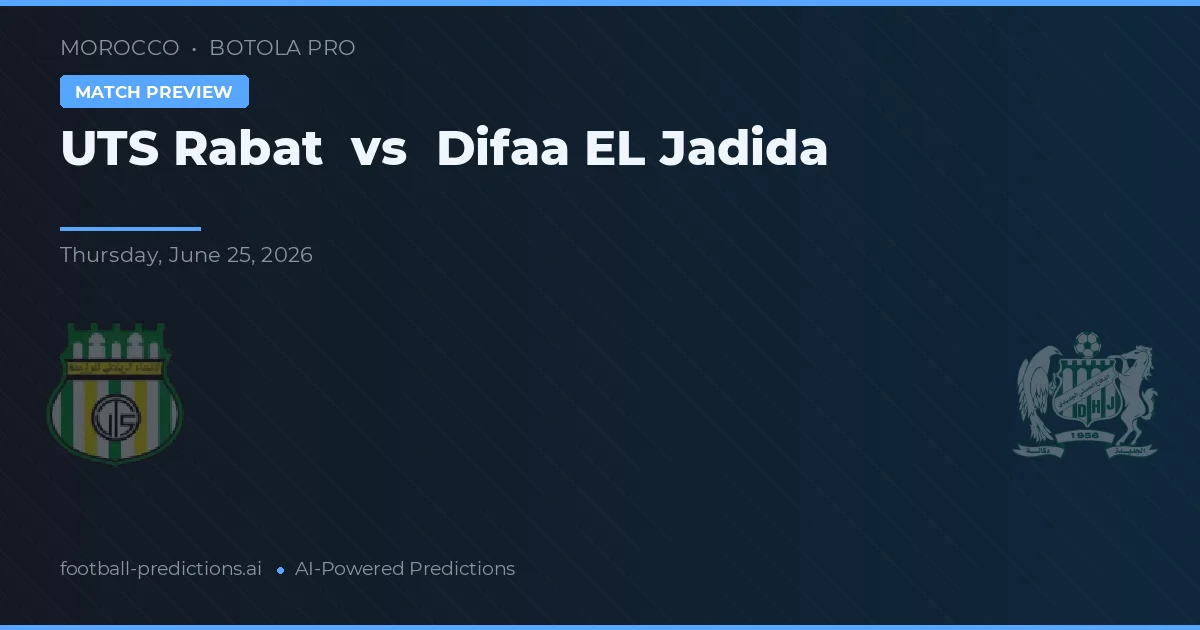 UTS Rabat vs Difaa El Jadida — voorspelling en vooruitblik wedstrijd