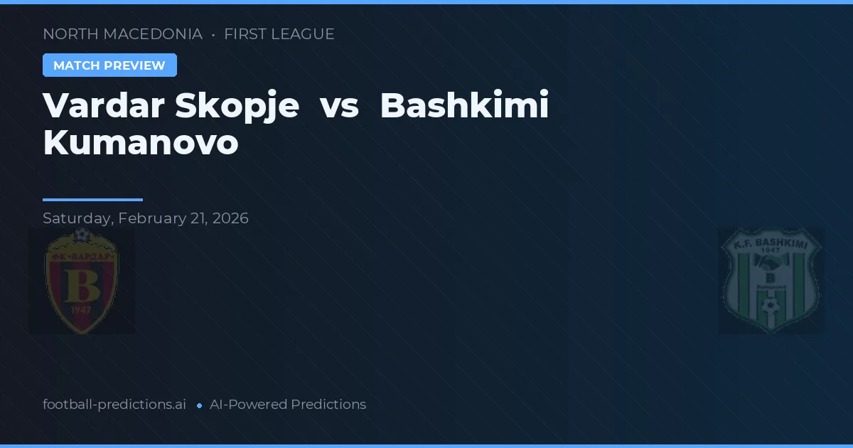 Vardar Skopje vs Bashkimi Kumanovo — voorspelling en vooruitblik wedstrijd